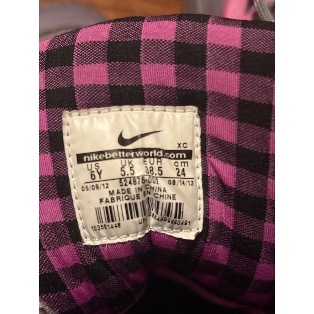 Nike Woodside 2 High Duck Boot Pink Grey Gingham 524876-002 6Y / Women 7.5 - Picture 3 of 11